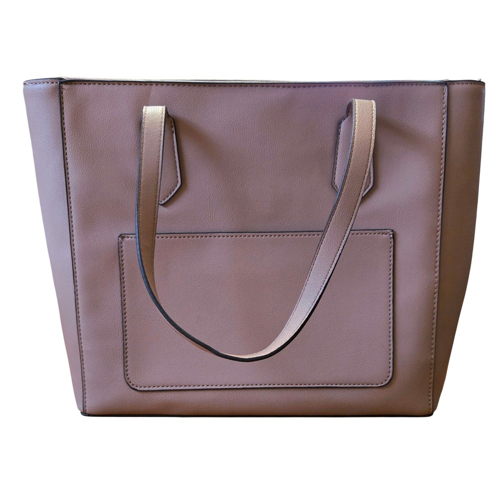 Chic Classic NWOT Nine West Dusty‎ Rose Pink Faux Leather Zip Top Tote Bag